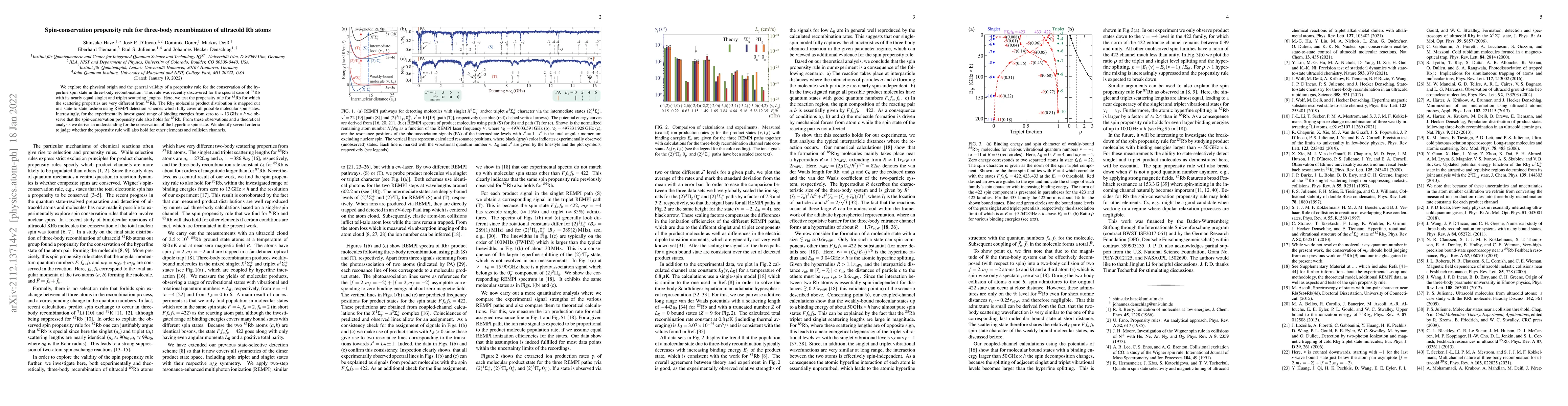 Thumbnail for Spin-conservation propensity rule for three-body recombination of
  ultracold Rb atoms