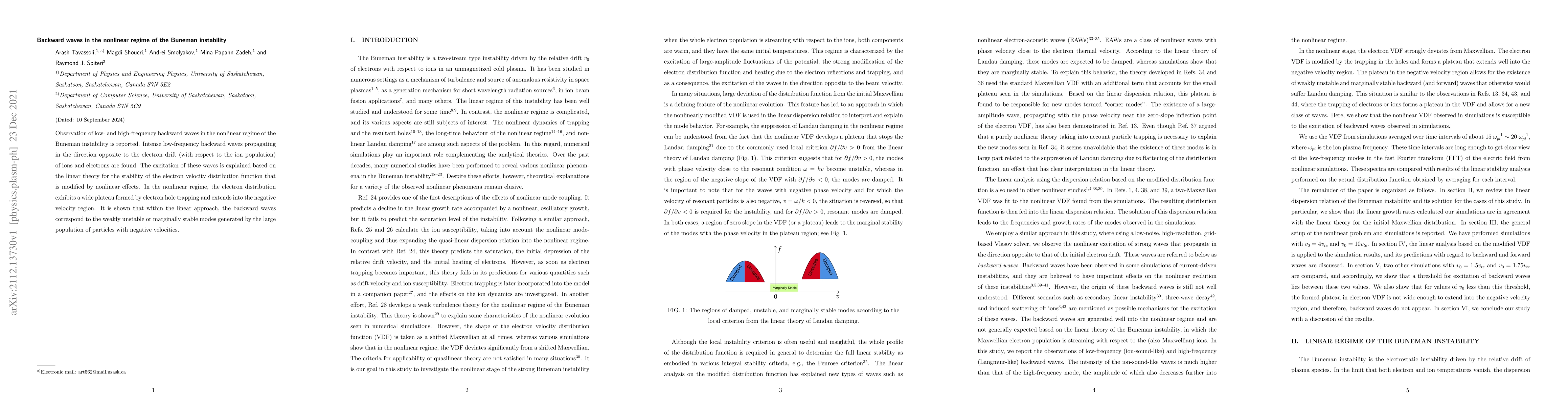 Thumbnail for Backward waves in the nonlinear regime of the Buneman instability