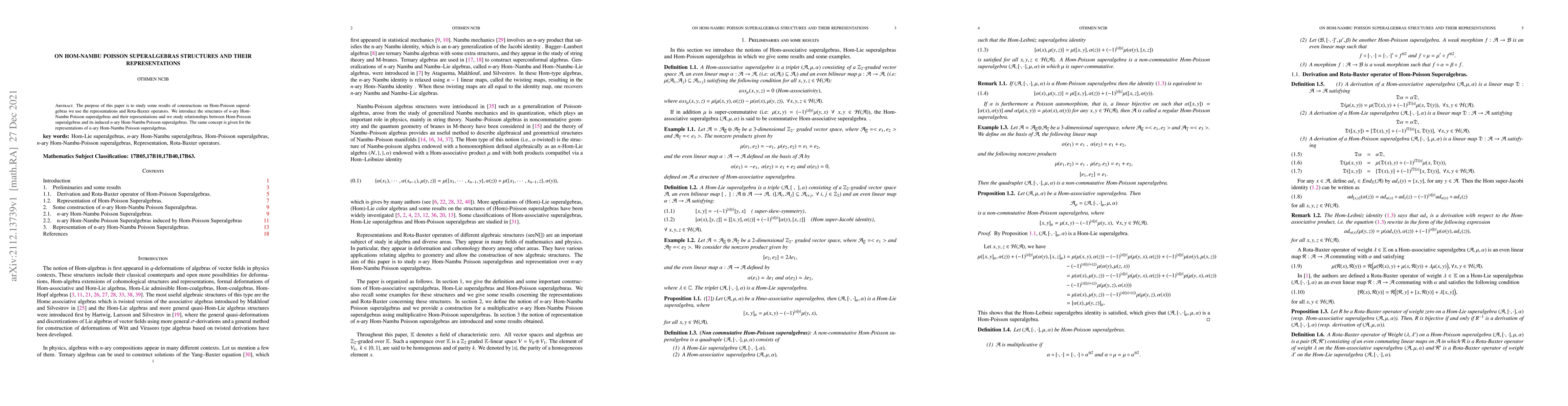 Thumbnail for On Hom-Nambu-Poisson superalgebras structures and their representations
