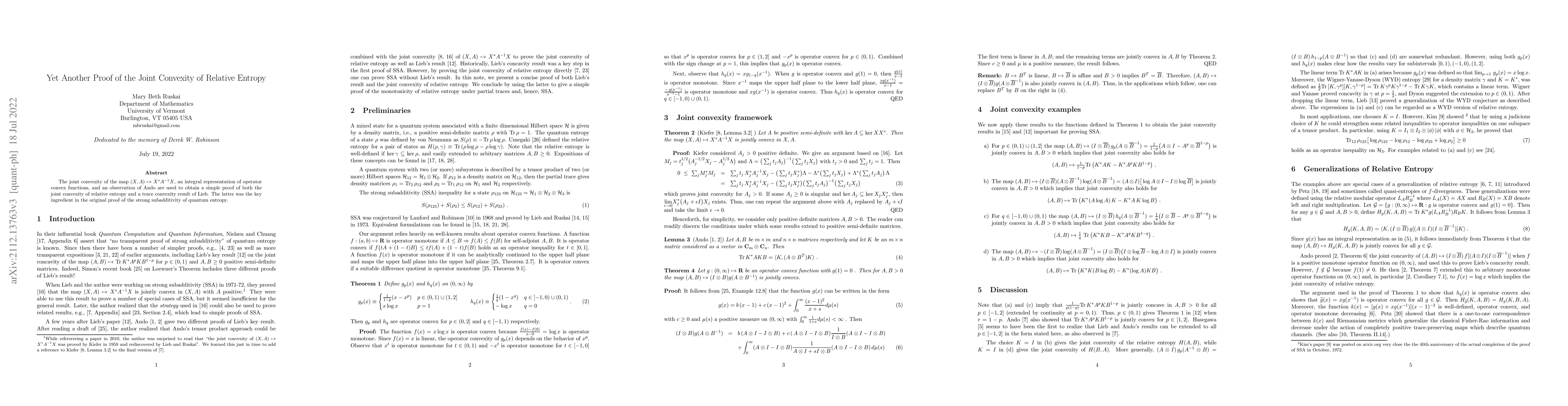 Thumbnail for Yet Another Proof of the Joint Convexity of Relative Entropy