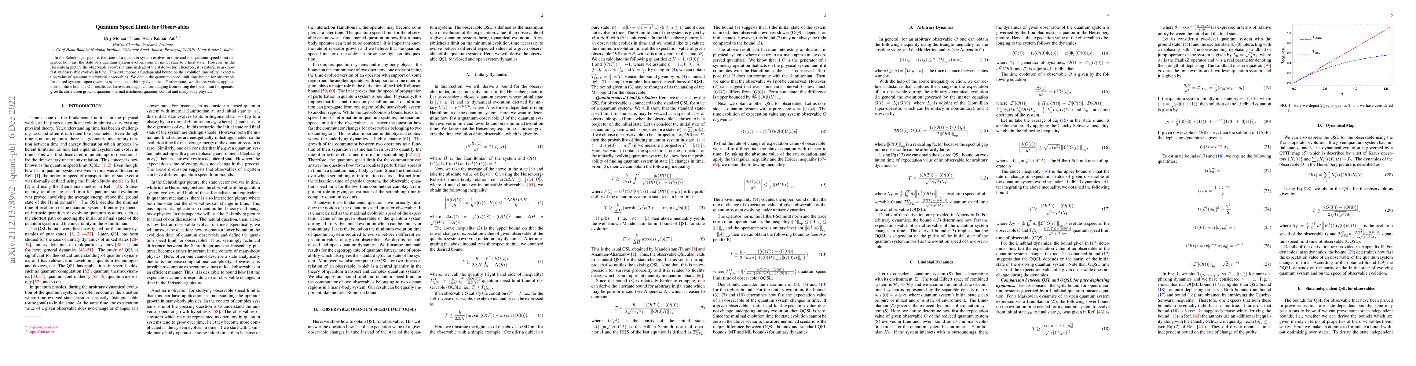 Thumbnail for Quantum Speed Limits for Observables
