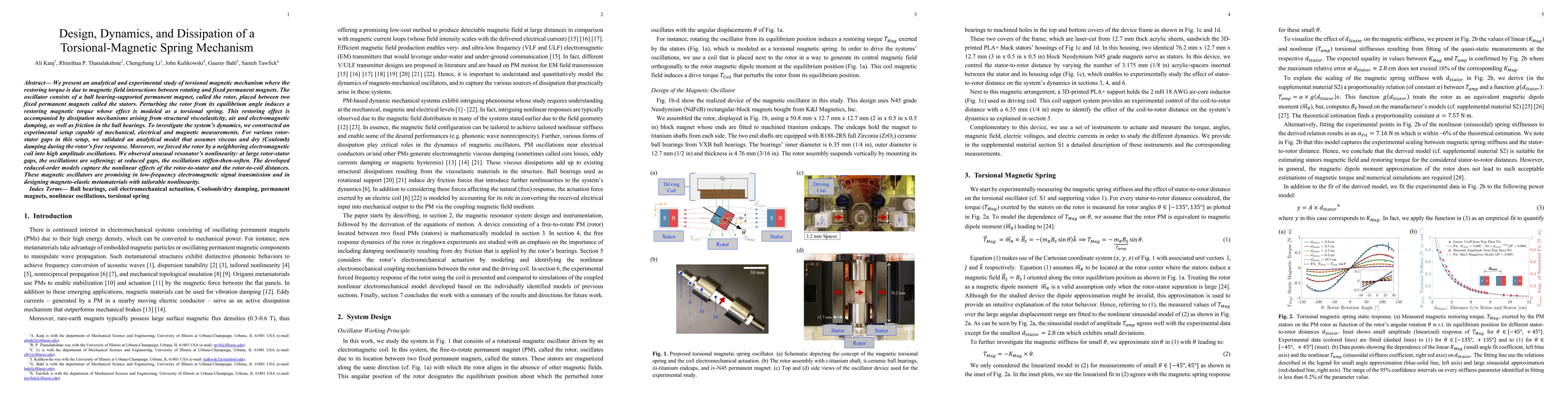 Thumbnail for Design, Dynamics, and Dissipation of a Torsional-Magnetic Spring
  Mechanism
