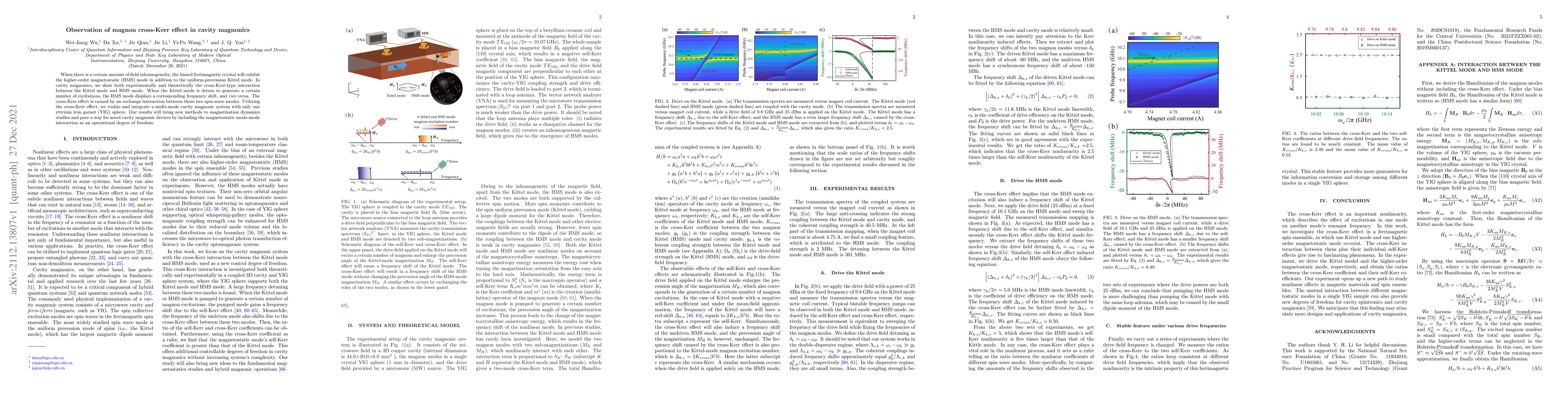 Thumbnail for Observation of magnon cross-Kerr effect in cavity magnonics