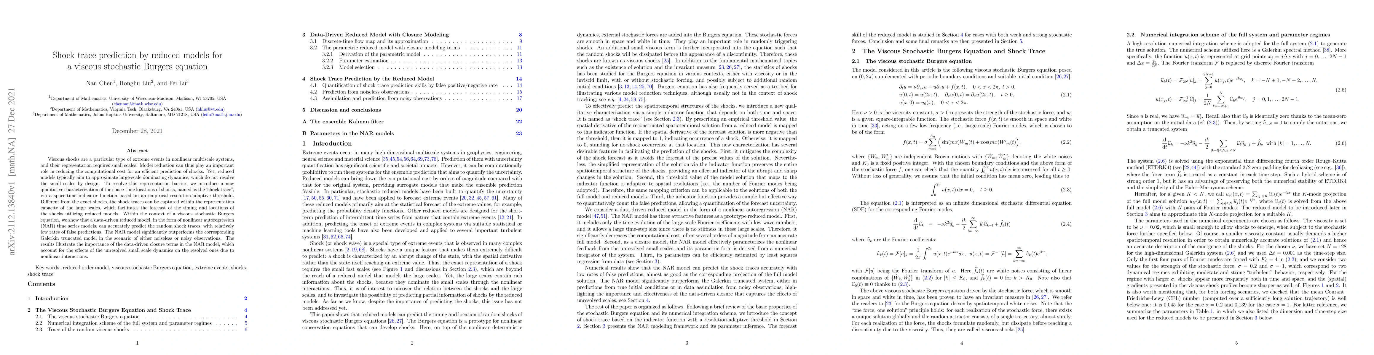Thumbnail for Shock trace prediction by reduced models for a viscous stochastic
  Burgers equation