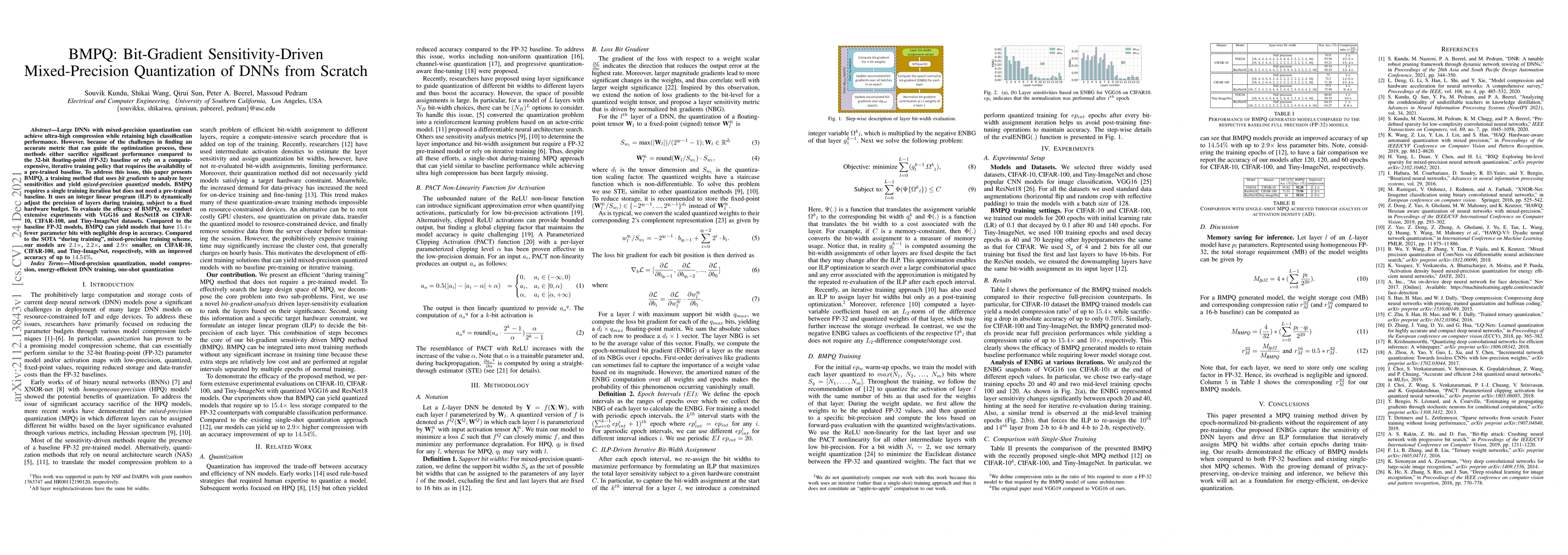 Thumbnail for BMPQ: Bit-Gradient Sensitivity Driven Mixed-Precision Quantization of
  DNNs from Scratch