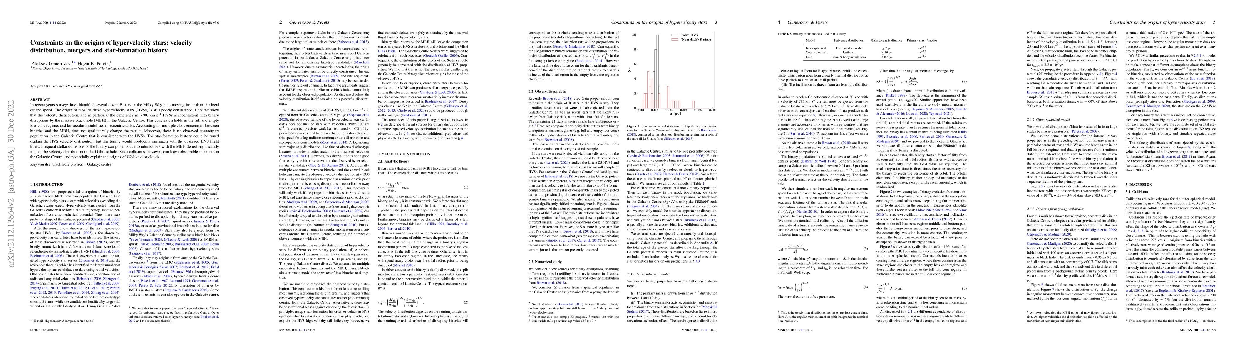 Thumbnail for Constraints on the origins of hypervelocity stars: velocity
  distribution, mergers and star-formation history