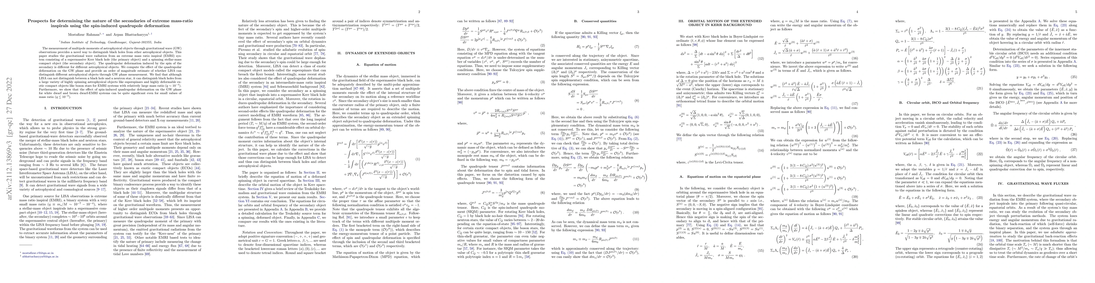 Thumbnail for Prospects for determining the nature of the secondaries of extreme
  mass-ratio inspirals using the spin-induced quadrupole deformation