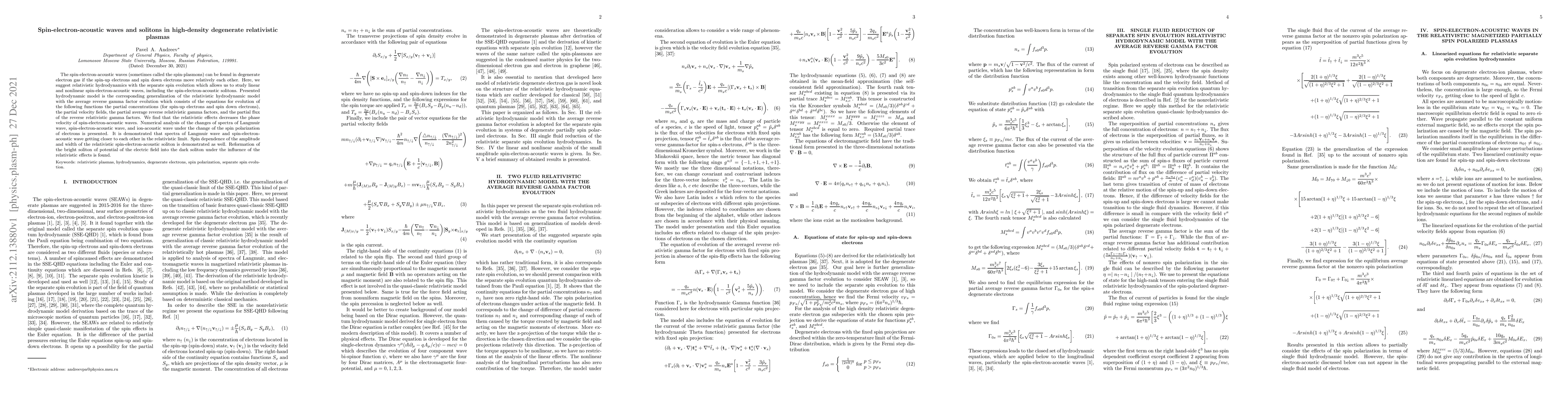 Thumbnail for Spin-electron-acoustic waves and solitons in high-density degenerate
  relativistic plasmas