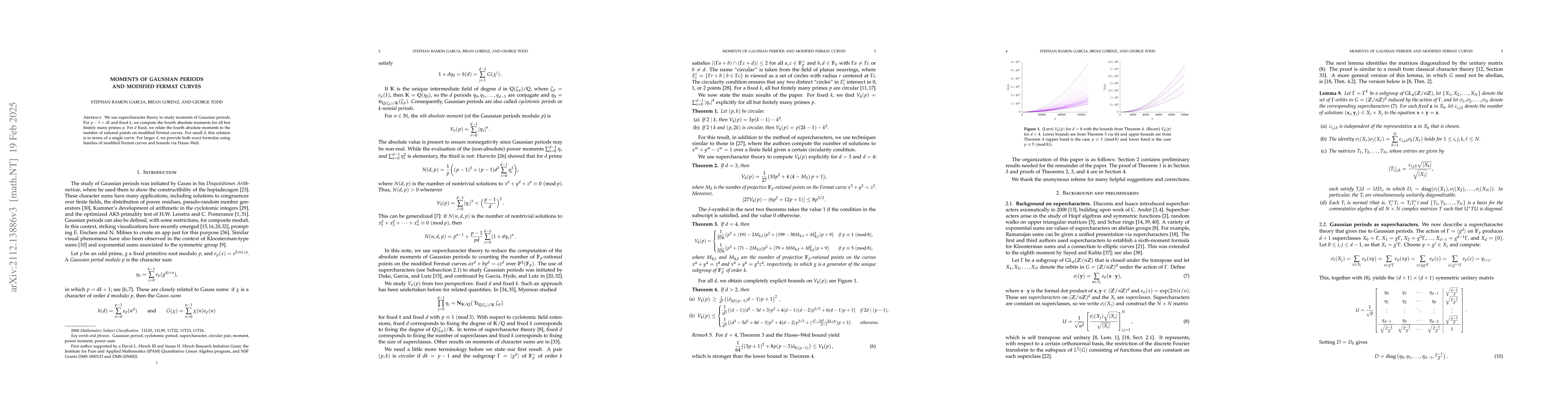 Thumbnail for Moments of Gaussian Periods and Modified Fermat Curves