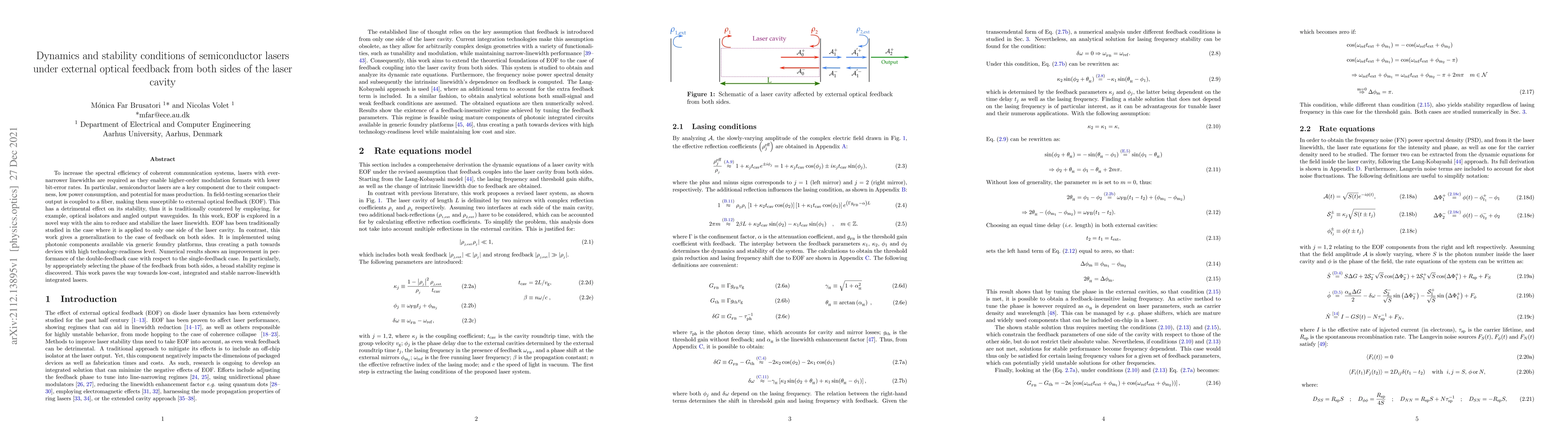 Thumbnail for Dynamics and stability conditions of semiconductor lasers under external
  optical feedback from both sides of the laser cavity