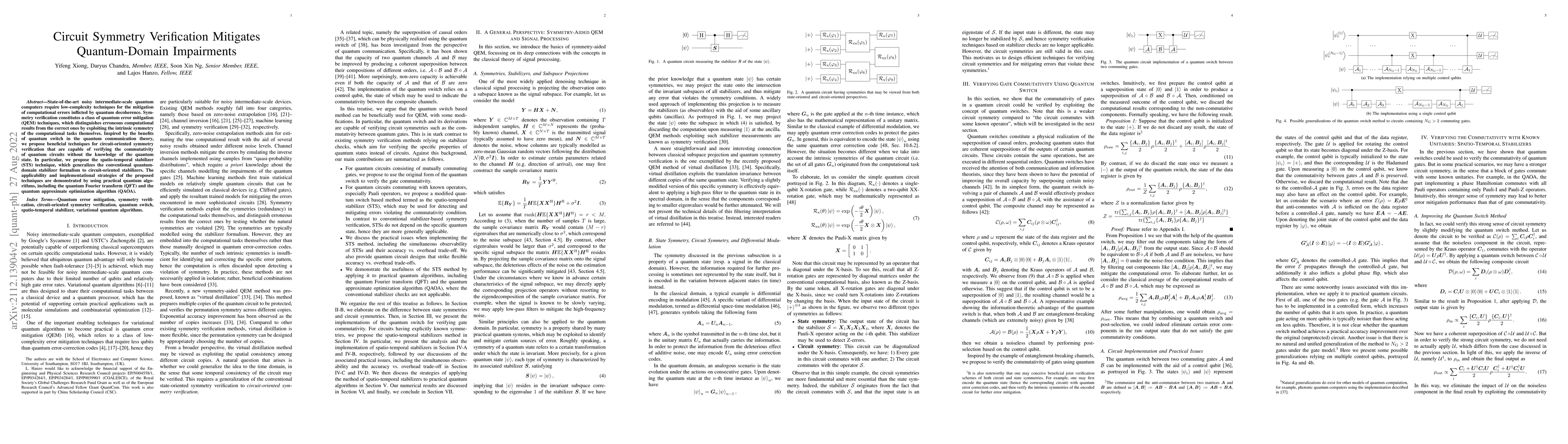 Thumbnail for Circuit Symmetry Verification Mitigates Quantum-Domain Impairments