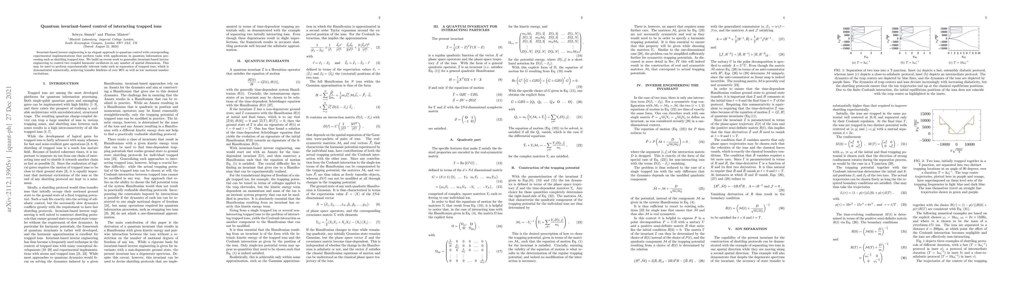 Thumbnail for Quantum invariant-based control of interacting trapped ions