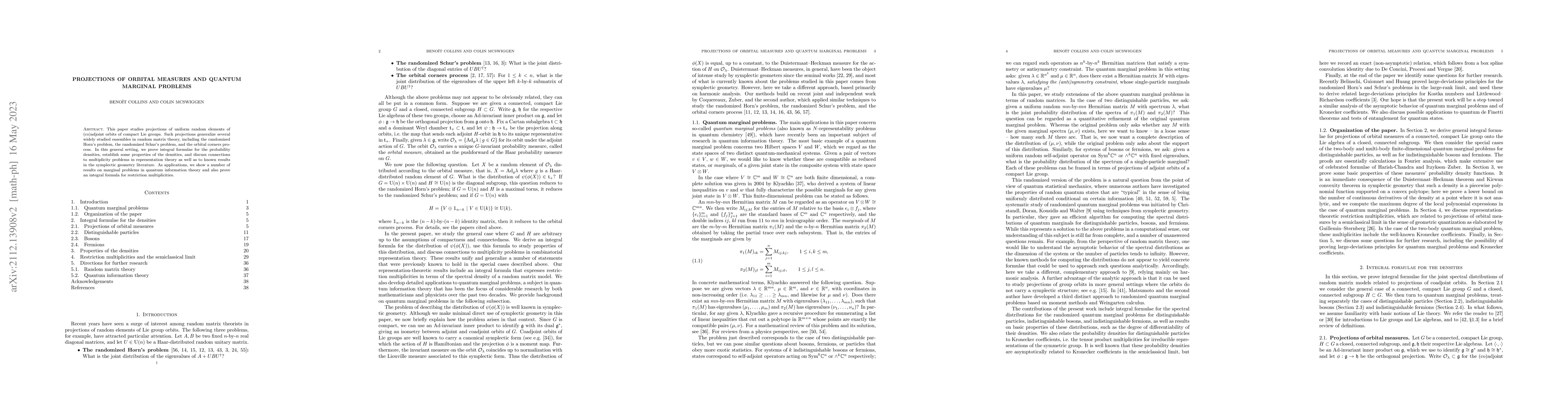 Thumbnail for Projections of Orbital Measures and Quantum Marginal Problems