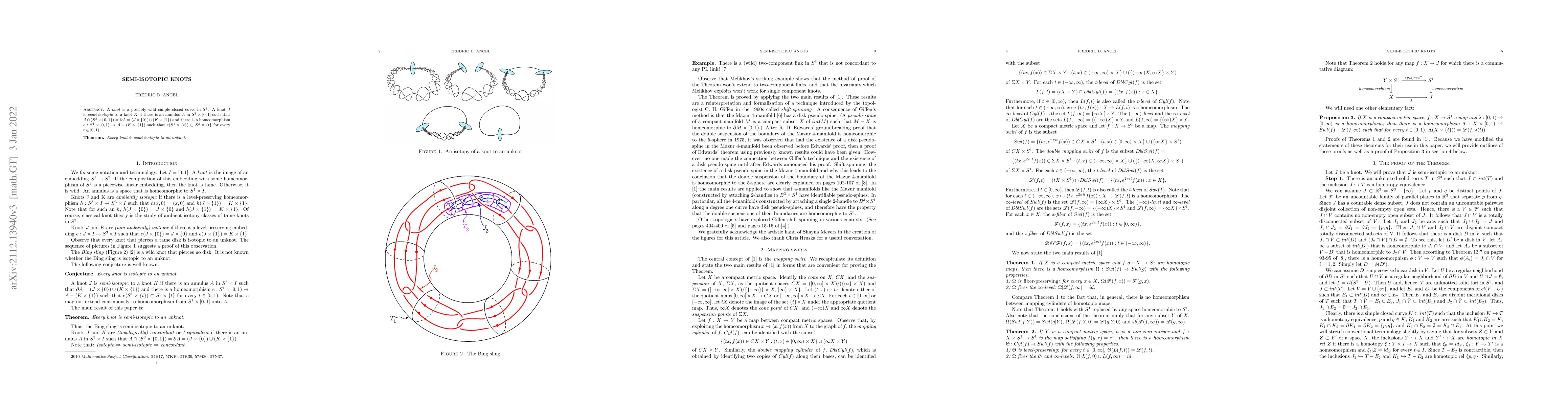 Thumbnail for Semi-isotopic knots