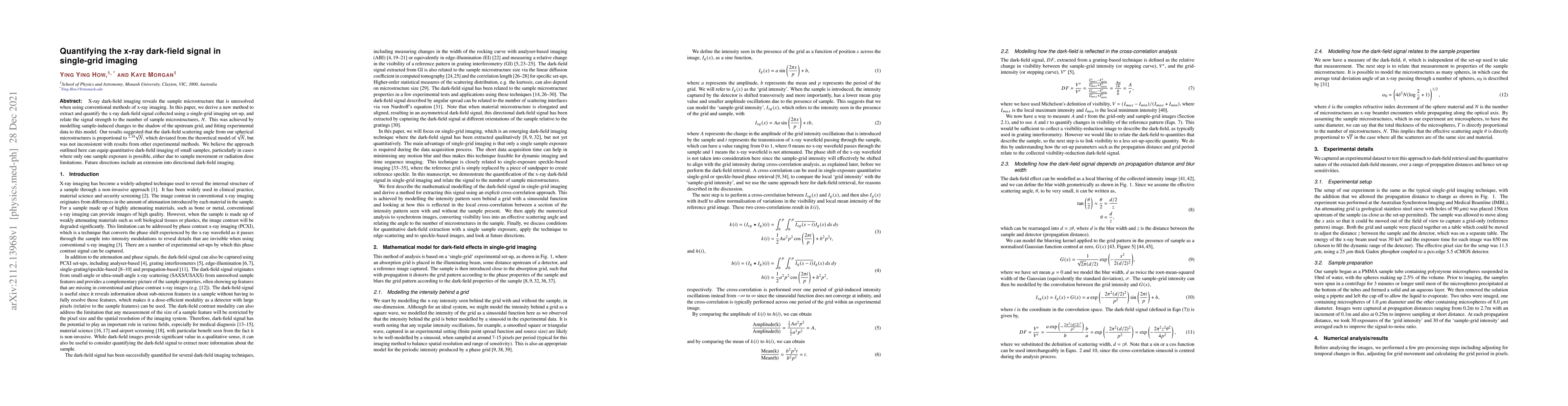 Thumbnail for Quantifying the x-ray dark-field signal in single-grid imaging
