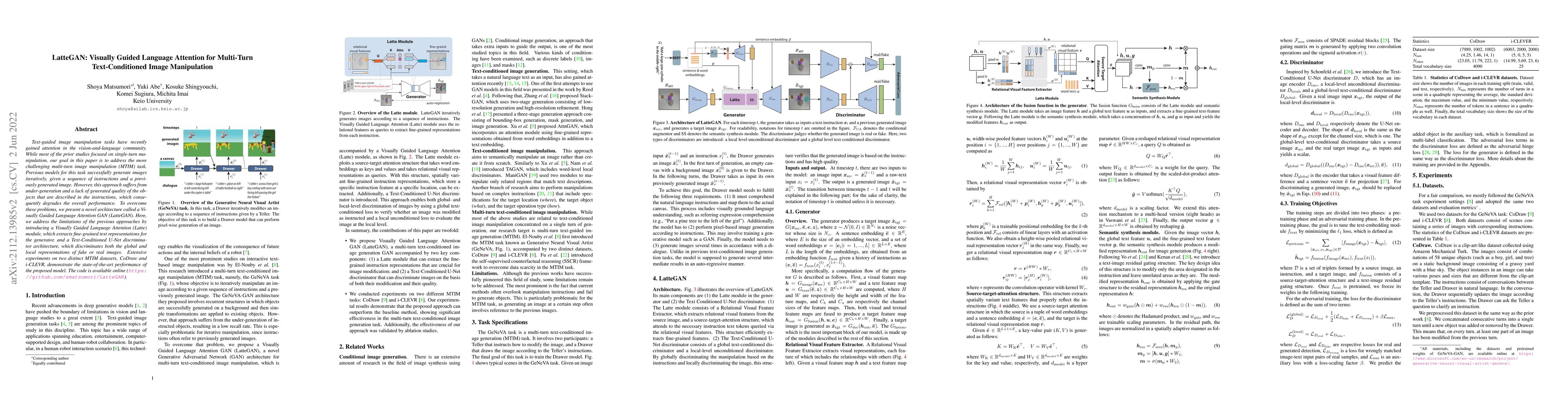 Thumbnail for LatteGAN: Visually Guided Language Attention for Multi-Turn
  Text-Conditioned Image Manipulation