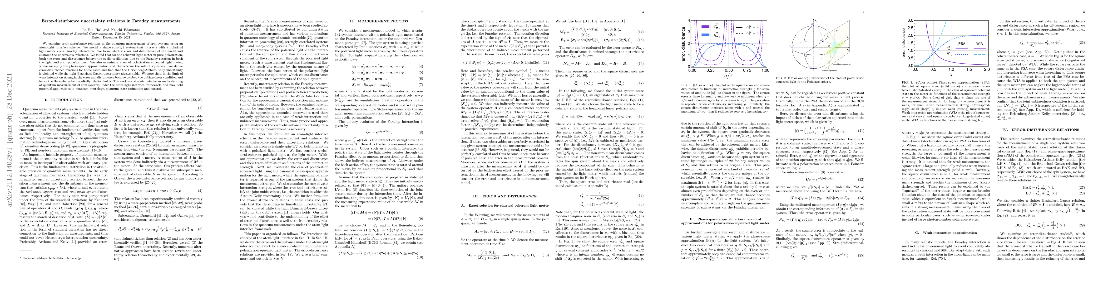 Thumbnail for Error-disturbance uncertainty relations in Faraday measurements