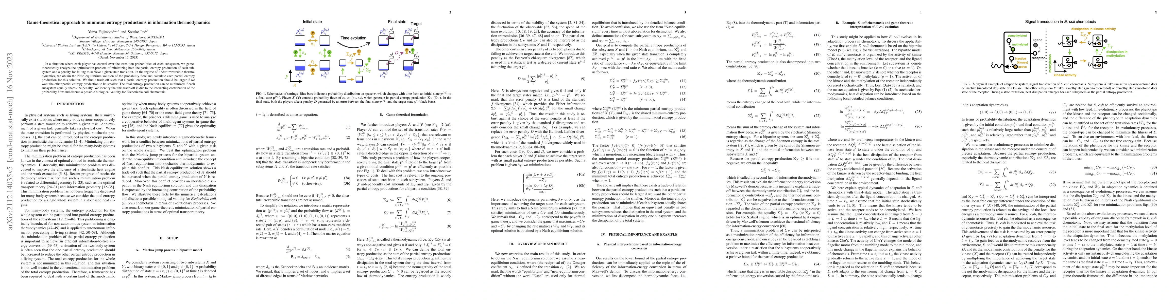 Thumbnail for Game-theoretical approach to minimum entropy productions in information
  thermodynamics