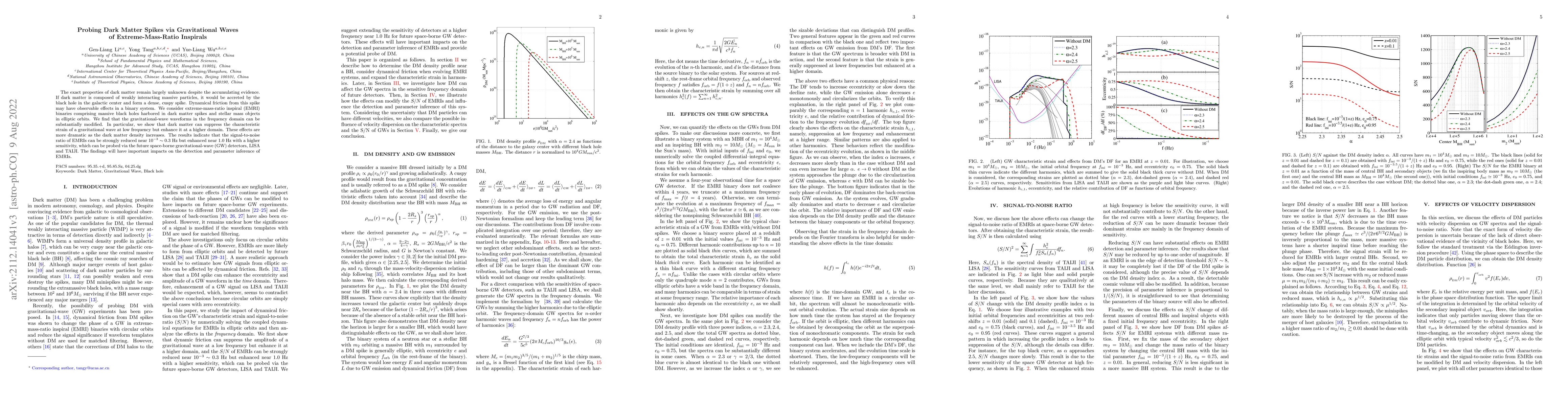 Thumbnail for Probing Dark Matter Spikes via Gravitational Waves of Extreme Mass Ratio
  Inspirals