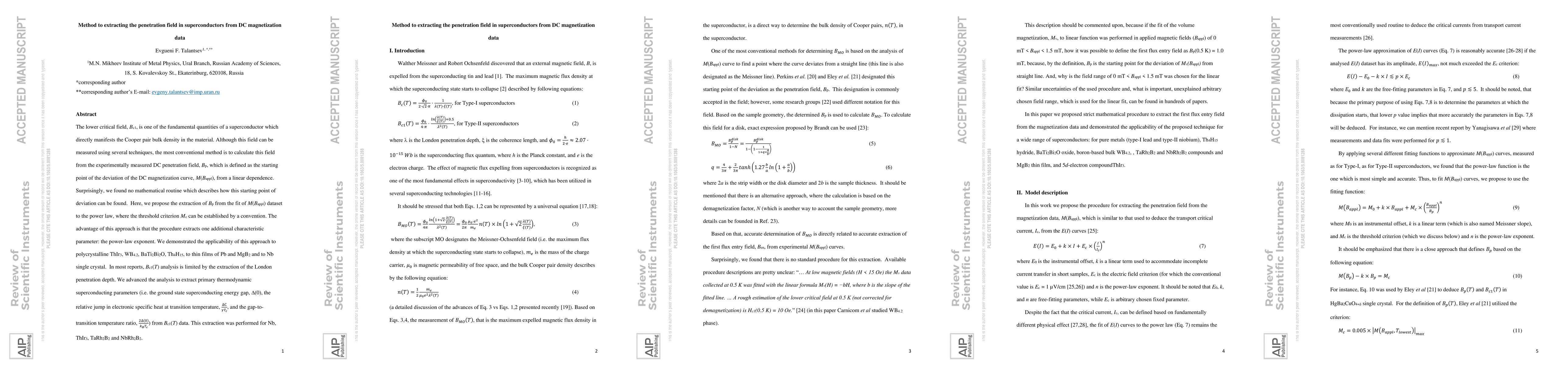 Thumbnail for Method to extracting the penetration field in superconductors from DC
  magnetization data