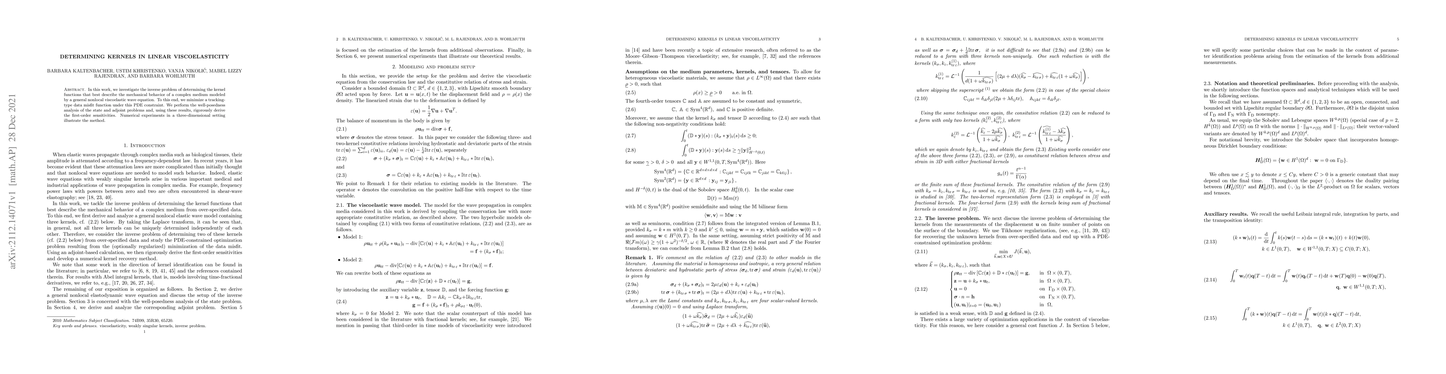 Thumbnail for Determining kernels in linear viscoelasticity
