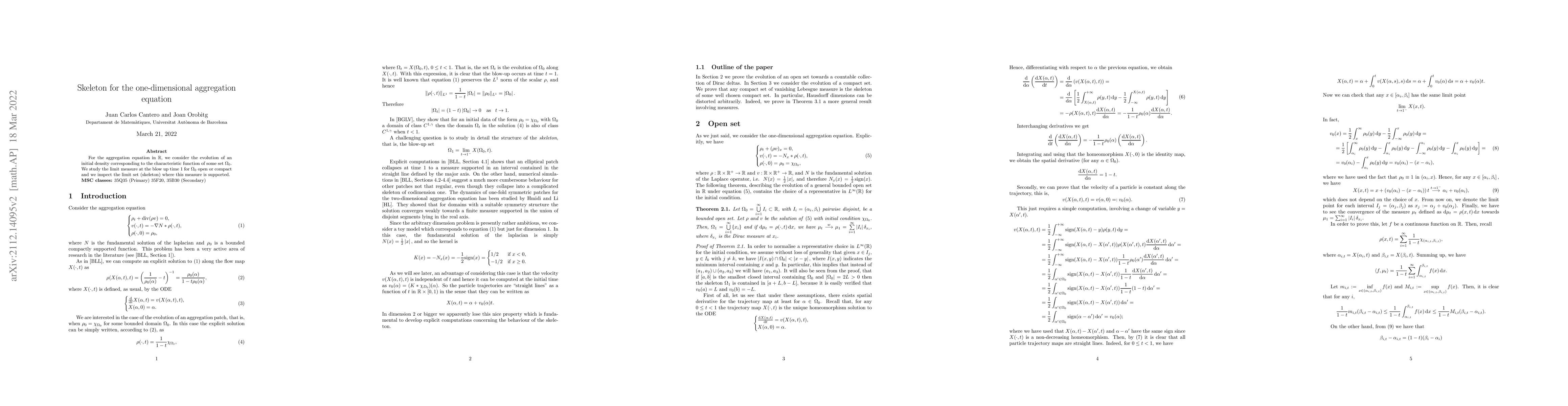 Thumbnail for Skeleton for the one-dimensional aggregation equation