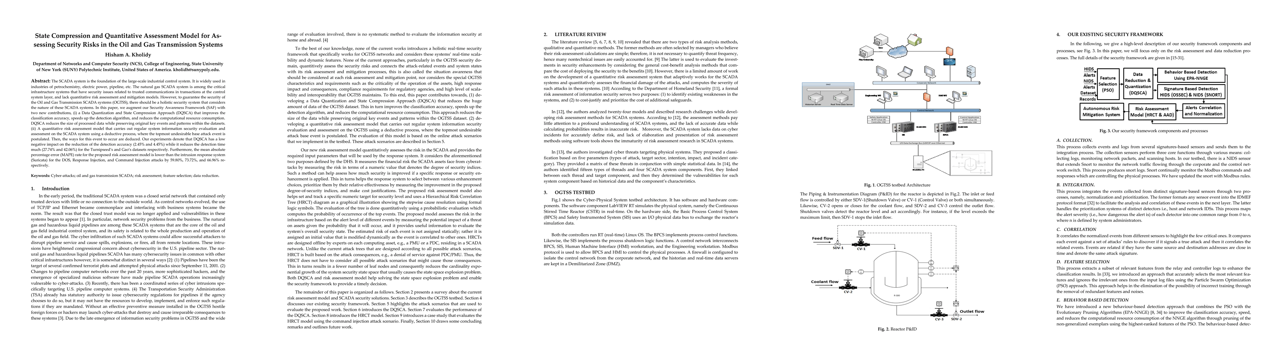 Thumbnail for State Compression and Quantitative Assessment Model for Assessing
  Security Risks in the Oil and Gas Transmission Systems