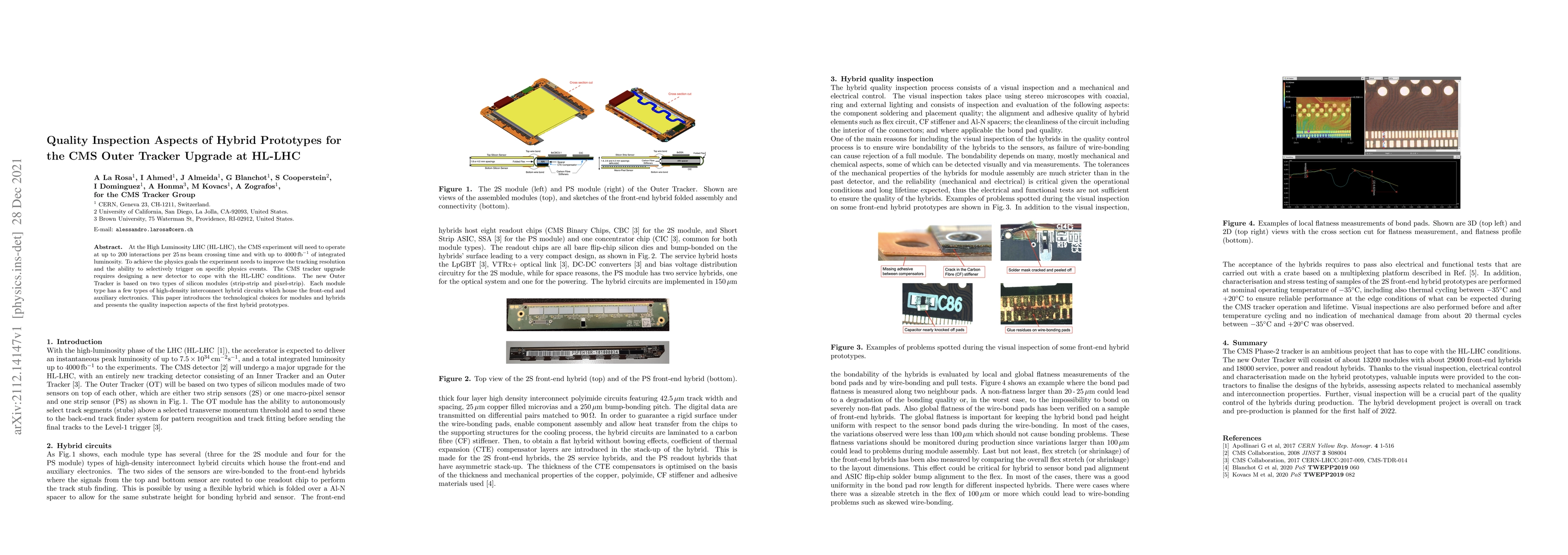 Thumbnail for Quality Inspection Aspects of Hybrid Prototypes for the CMS Outer
  Tracker Upgrade at HL-LHC