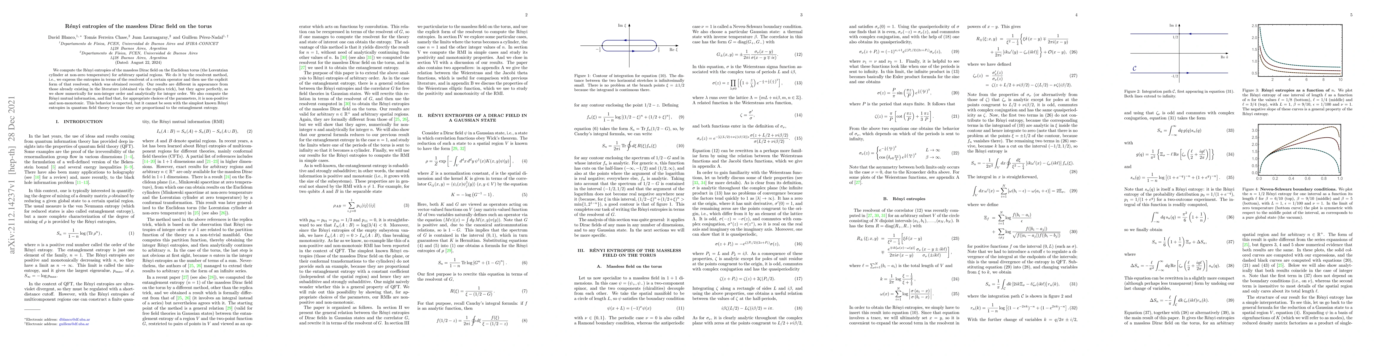 Thumbnail for R\'enyi entropies of the massless Dirac field on the torus