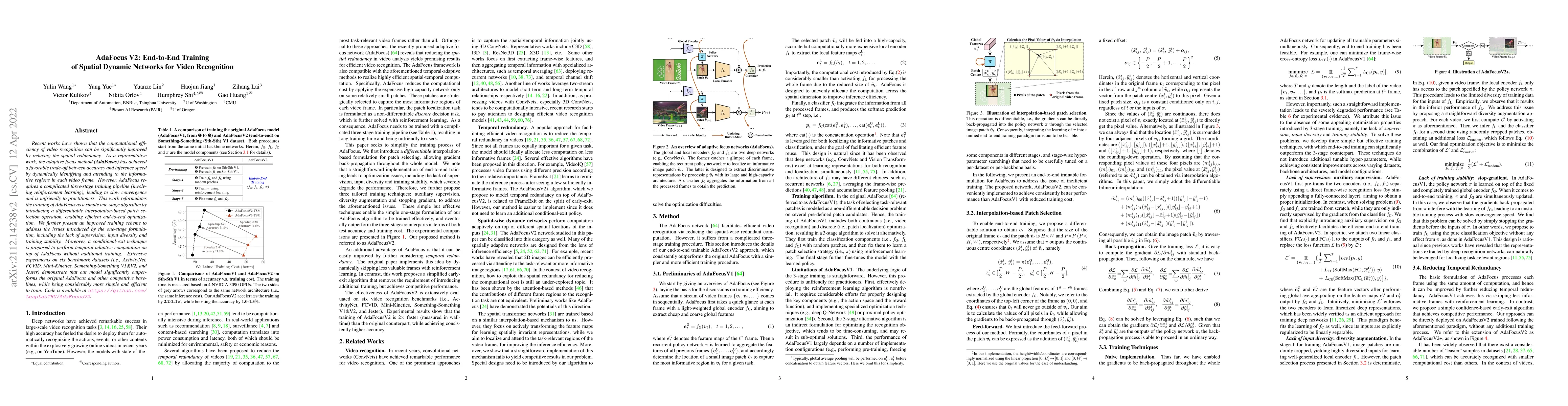 Thumbnail for AdaFocus V2: End-to-End Training of Spatial Dynamic Networks for Video
  Recognition