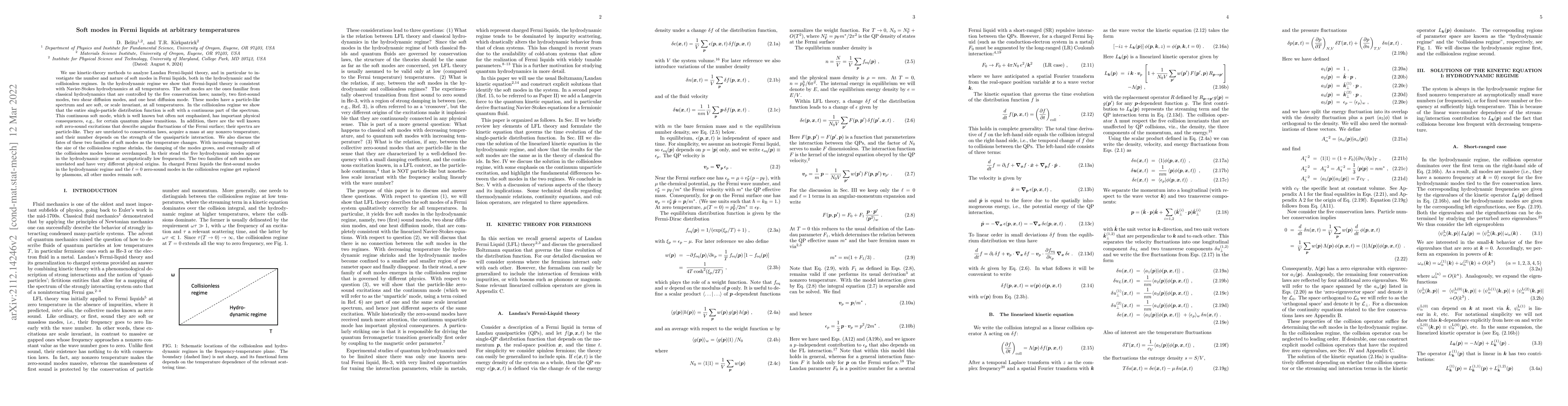 Thumbnail for Soft modes in Fermi liquids at arbitrary temperatures