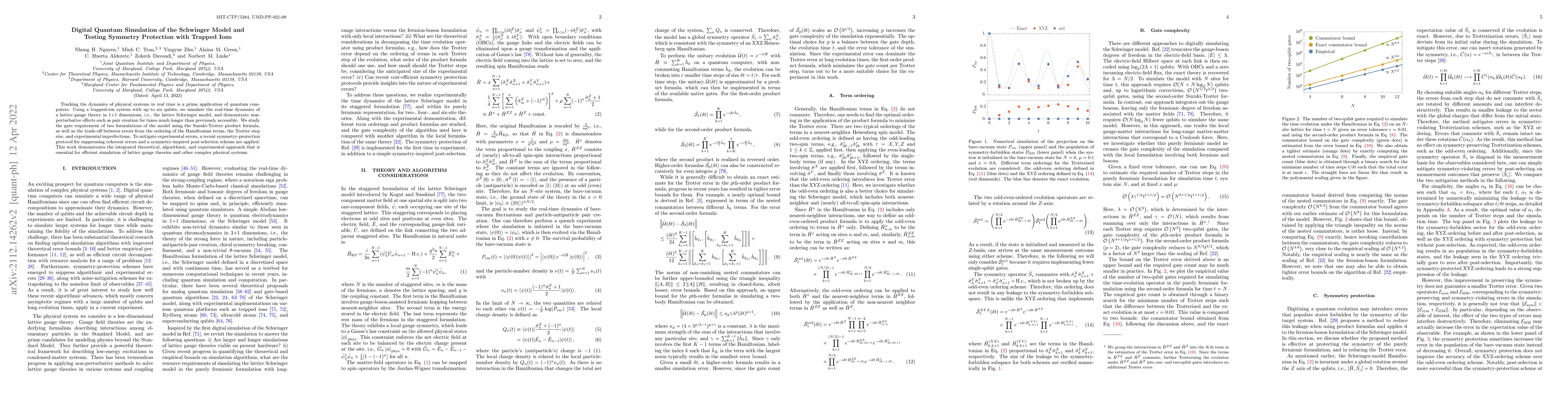 Thumbnail for Digital Quantum Simulation of the Schwinger Model and Symmetry
  Protection with Trapped Ions