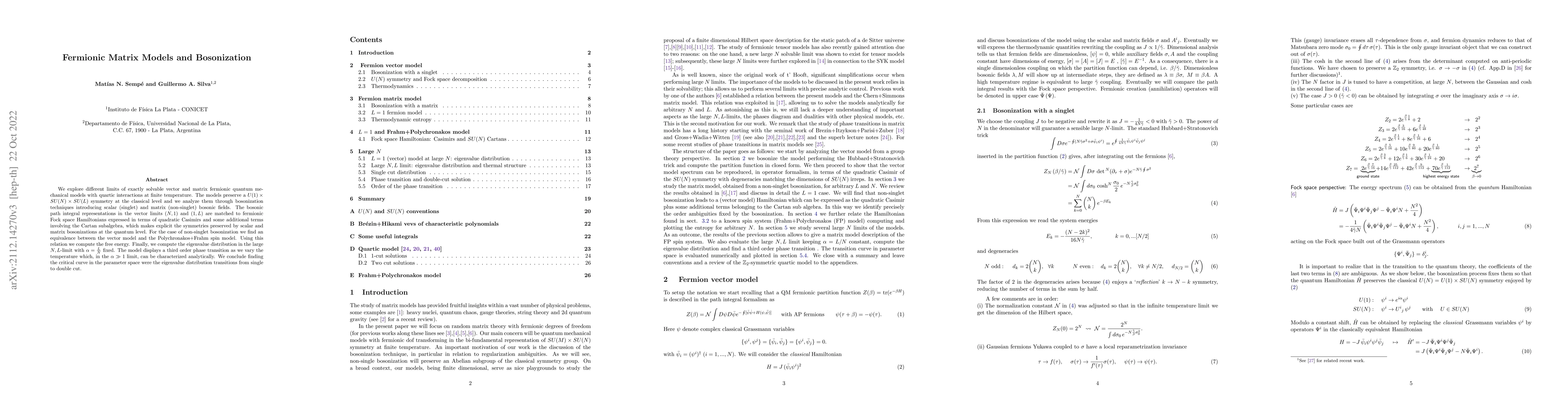 Thumbnail for Fermionic Matrix Models and Bosonization