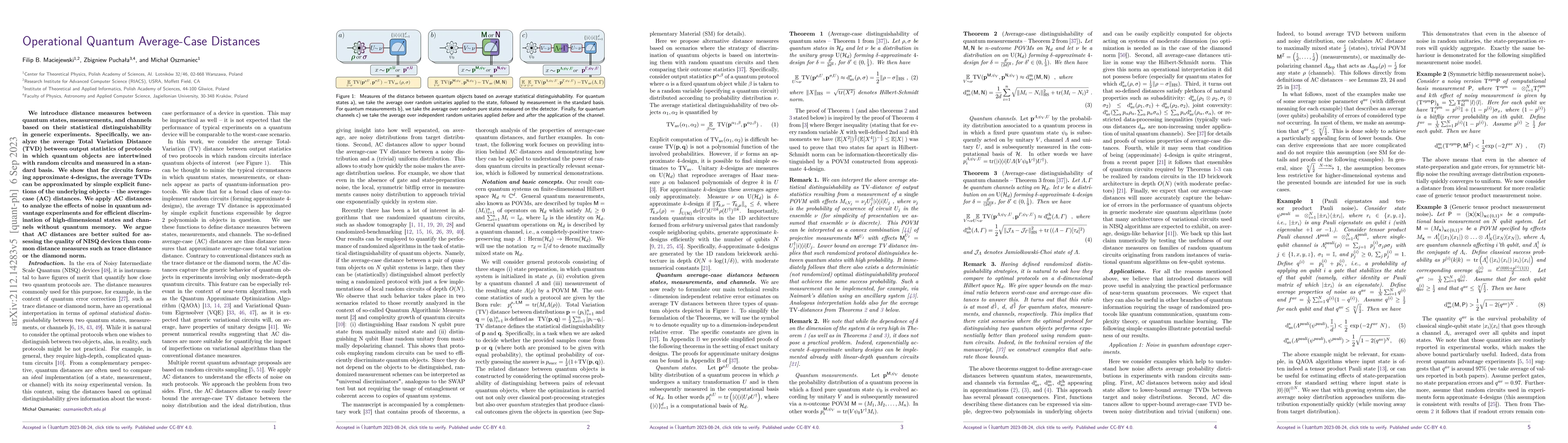 Thumbnail for Operational Quantum Average-Case Distances