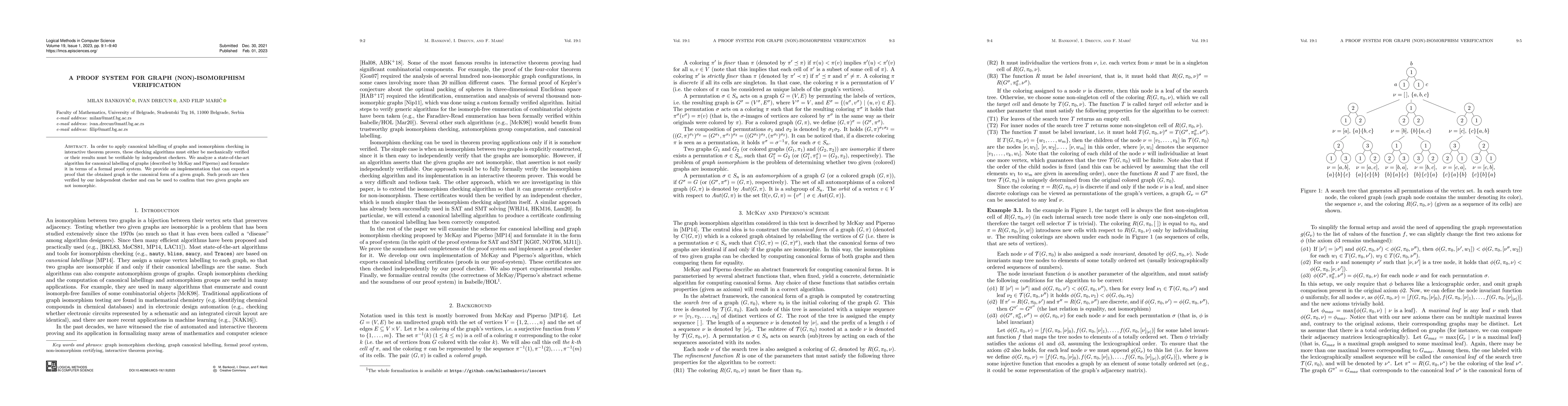 Thumbnail for A proof system for graph (non)-isomorphism verification