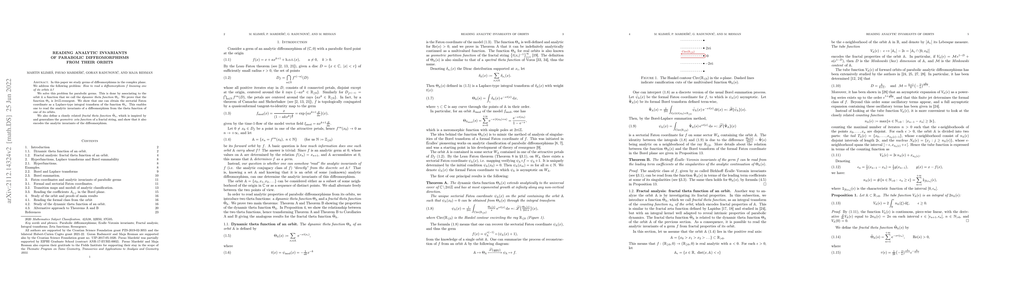 Thumbnail for Reading analytic invariants of parabolic diffeomorphisms from their
  orbits