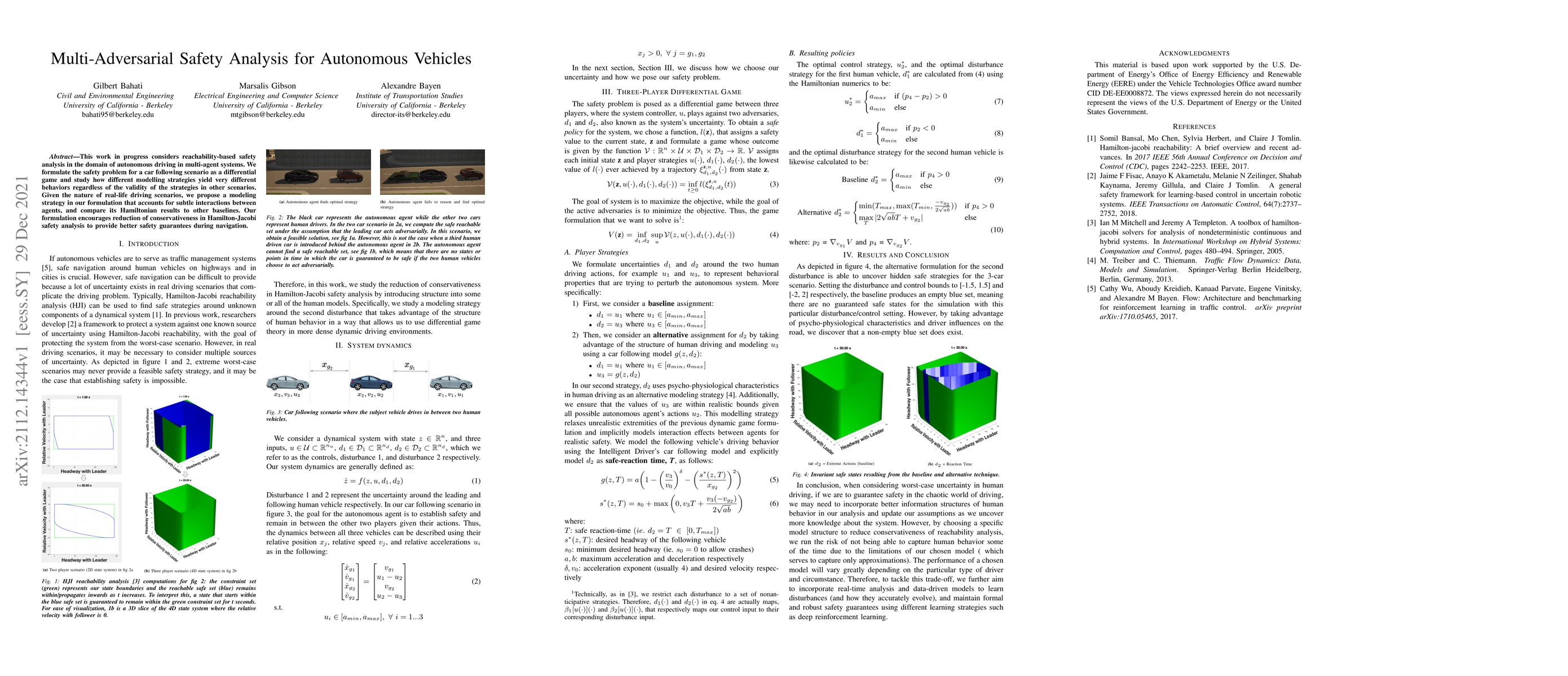 Thumbnail for Multi-Adversarial Safety Analysis for Autonomous Vehicles
