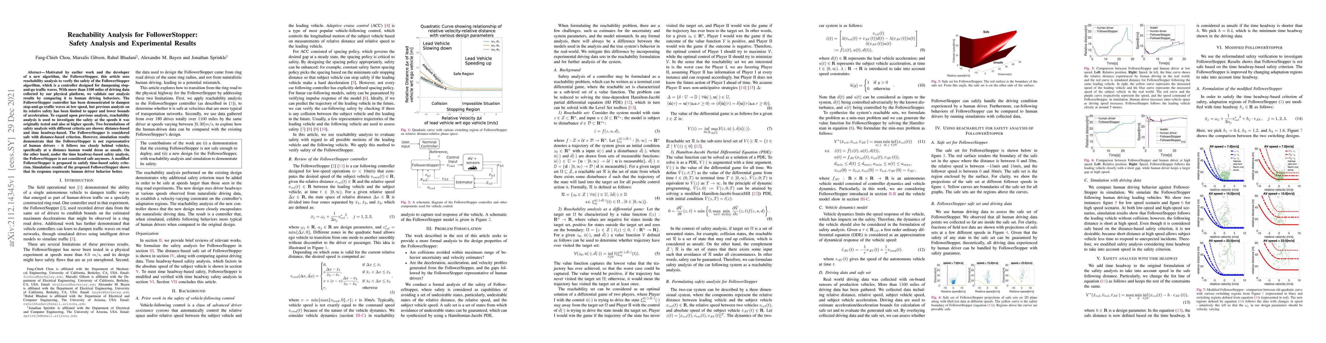 Thumbnail for Reachability Analysis for FollowerStopper: Safety Analysis and
  Experimental Results