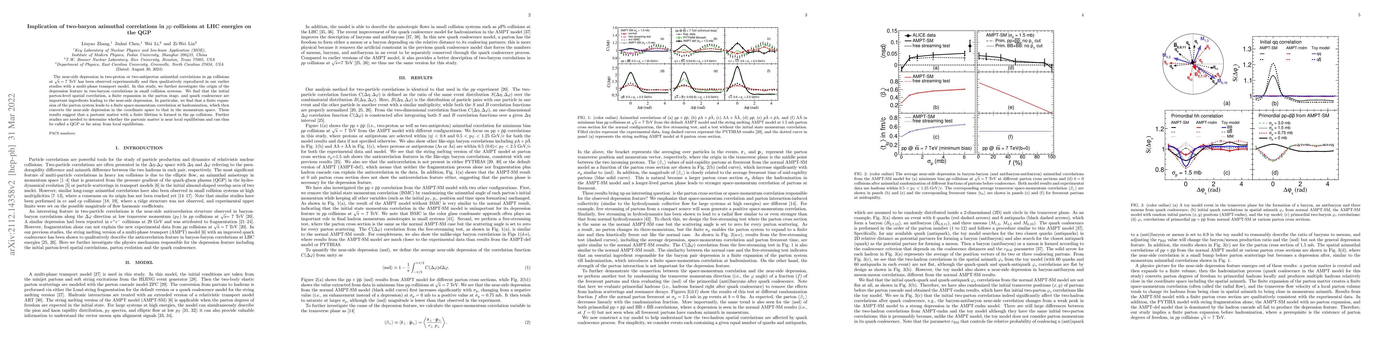 Thumbnail for Implication of two-baryon azimuthal correlations in $pp$ collisions at
  LHC energies on the QGP