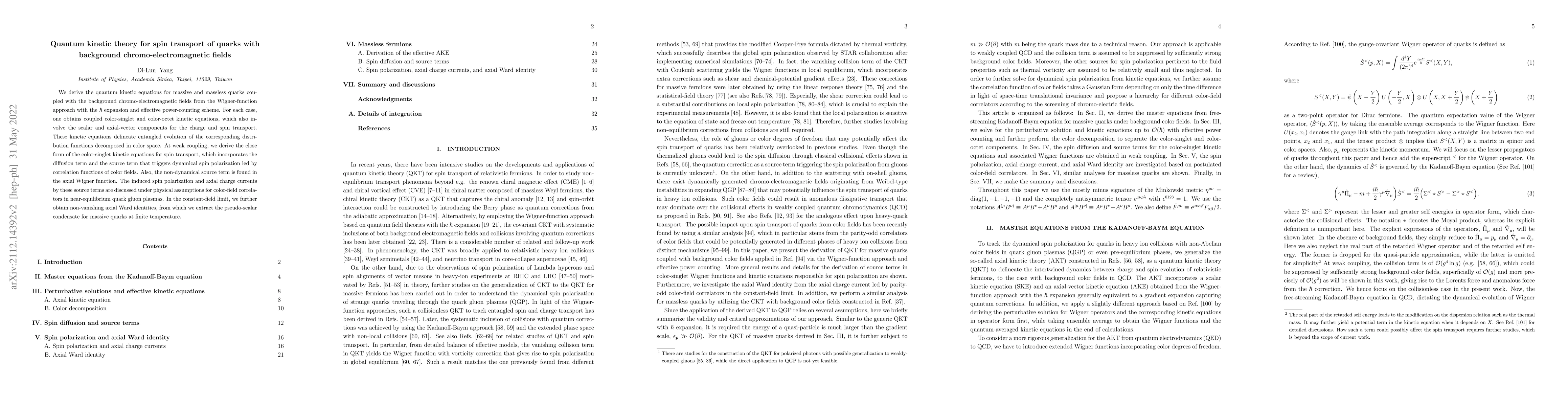 Thumbnail for Quantum kinetic theory for spin transport of quarks with background
  chromo-electromagnetic fields