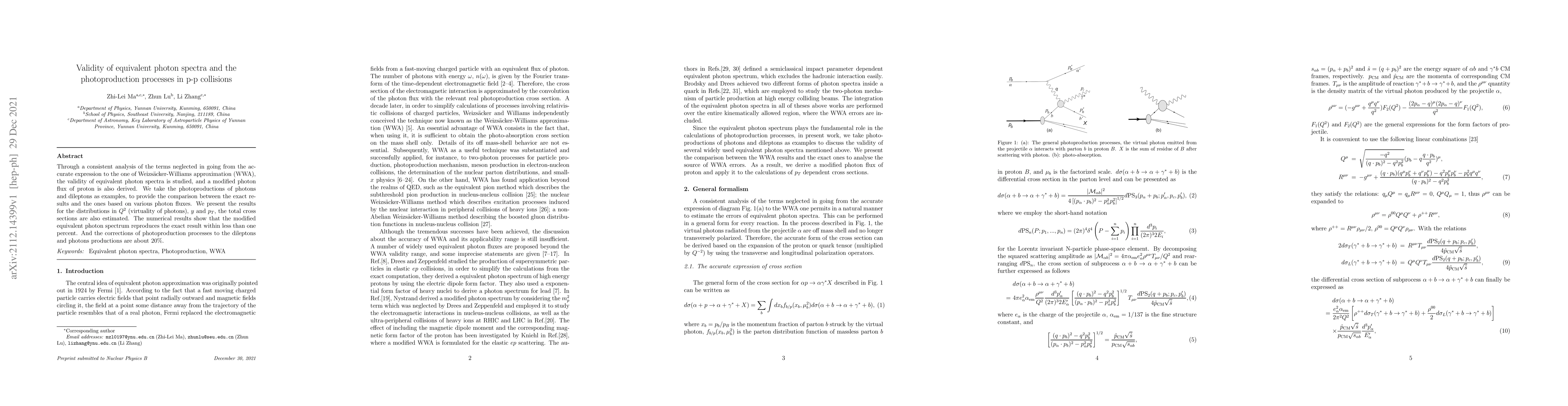 Thumbnail for Validity of equivalent photon spectra and the photoproduction processes
  in p-p collisions