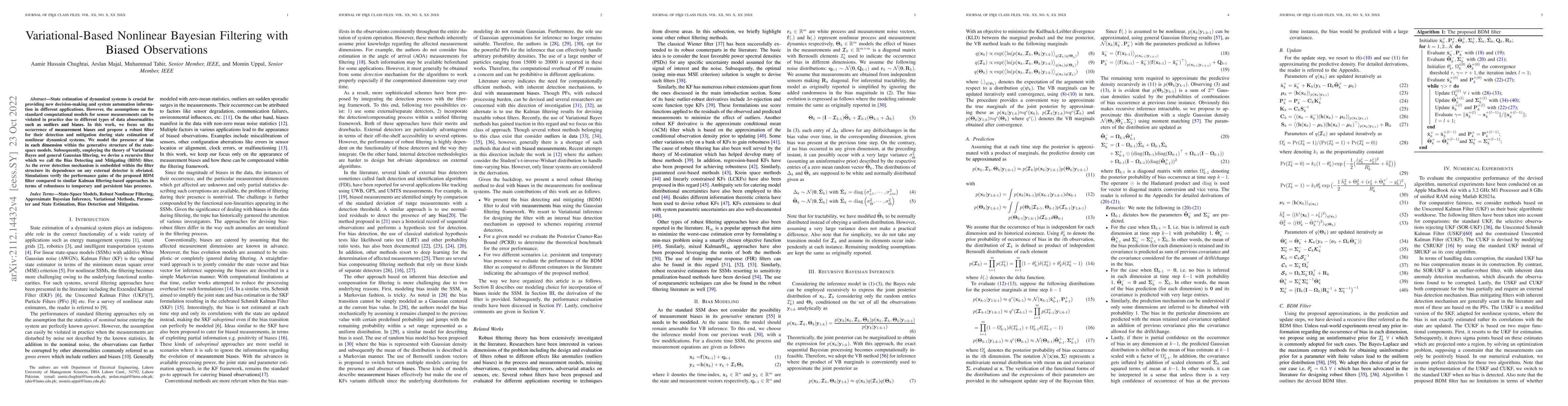 Thumbnail for Variational-Based Nonlinear Bayesian Filtering with Biased Observations