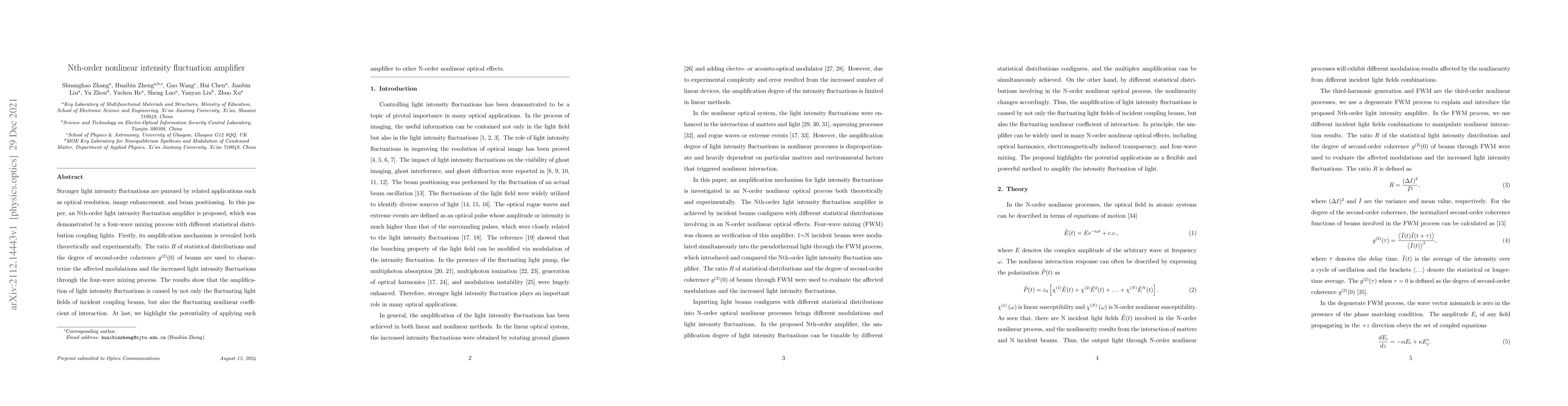Thumbnail for Nth-order nonlinear intensity fluctuation amplifier