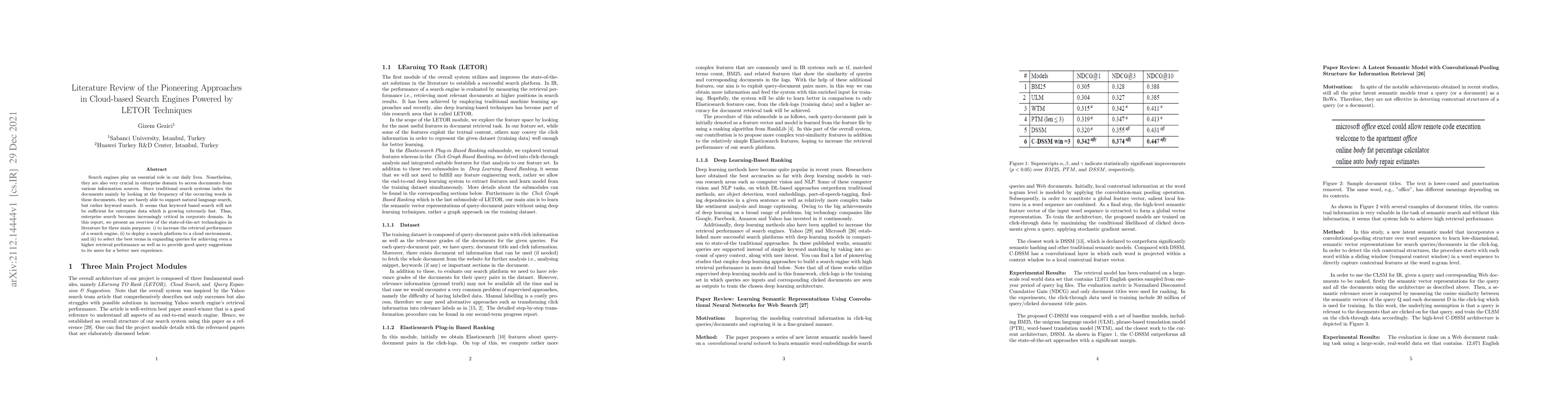 Thumbnail for Literature Review of the Pioneering Approaches in Cloud-based Search
  Engines Powered by LETOR Techniques