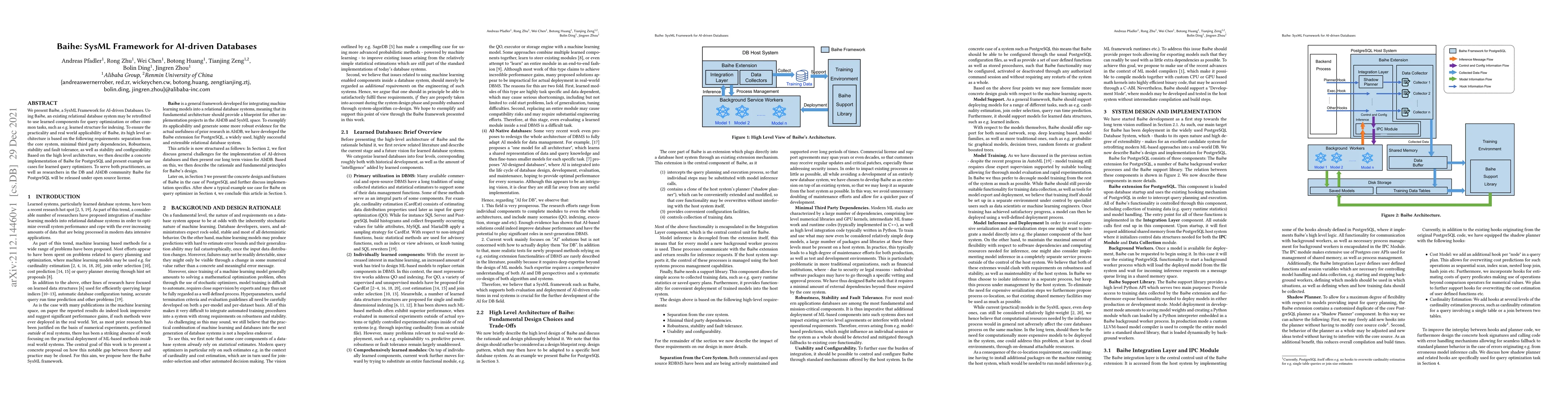 Thumbnail for Baihe: SysML Framework for AI-driven Databases