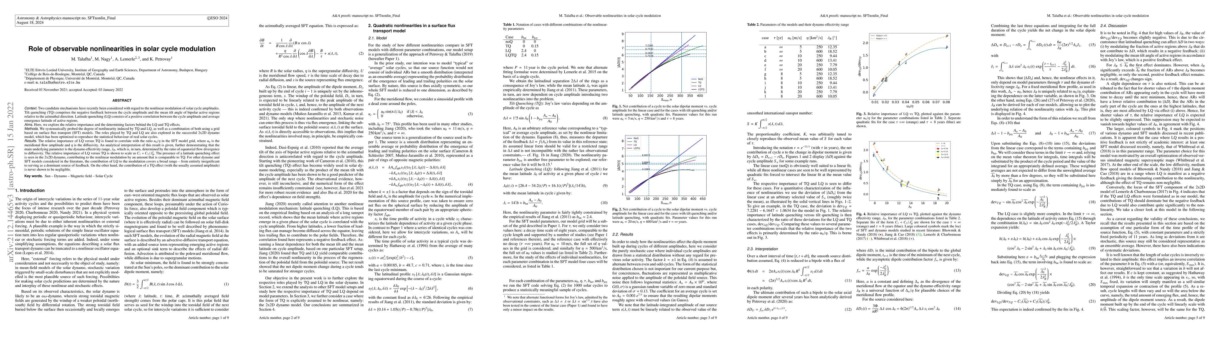 Thumbnail for Role of observable nonlinearities in solar cycle modulation