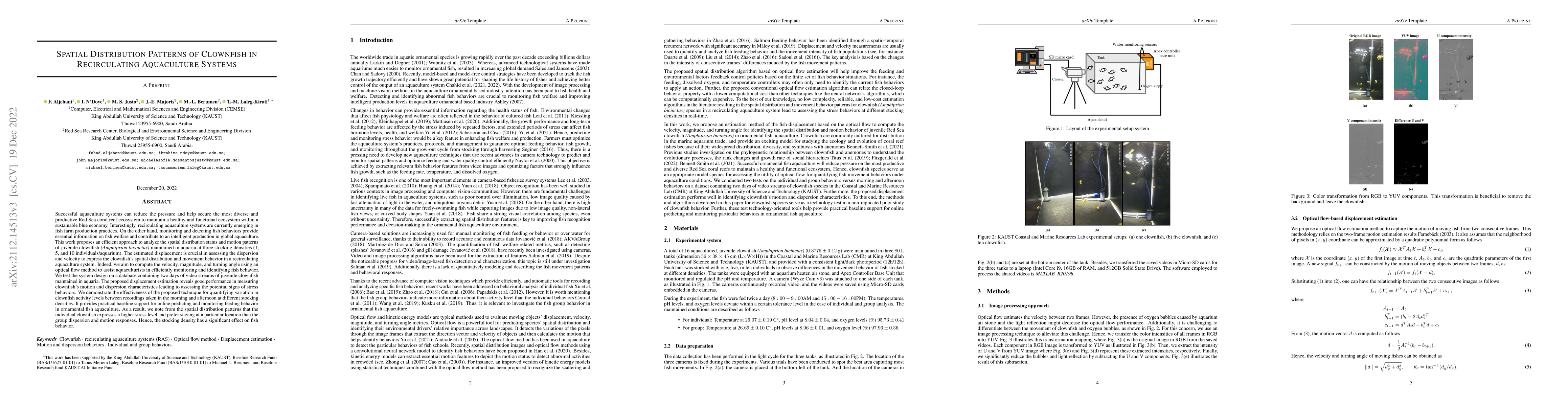 Thumbnail for Spatial Distribution Patterns of Clownfish in Recirculating Aquaculture
  Systems