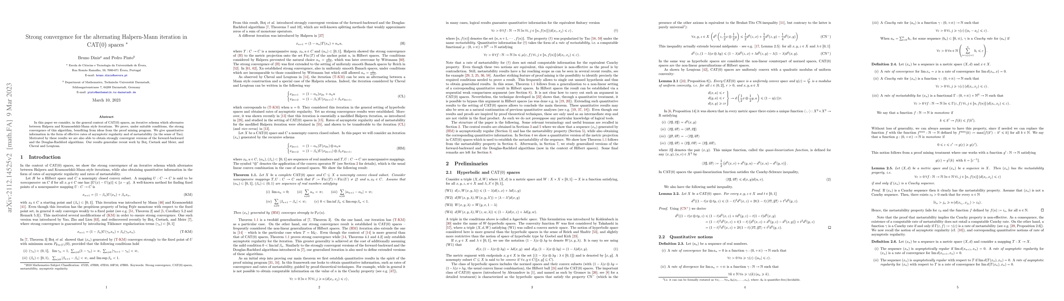 Thumbnail for Strong convergence for the alternating Halpern-Mann iteration in CAT(0)
  spaces
