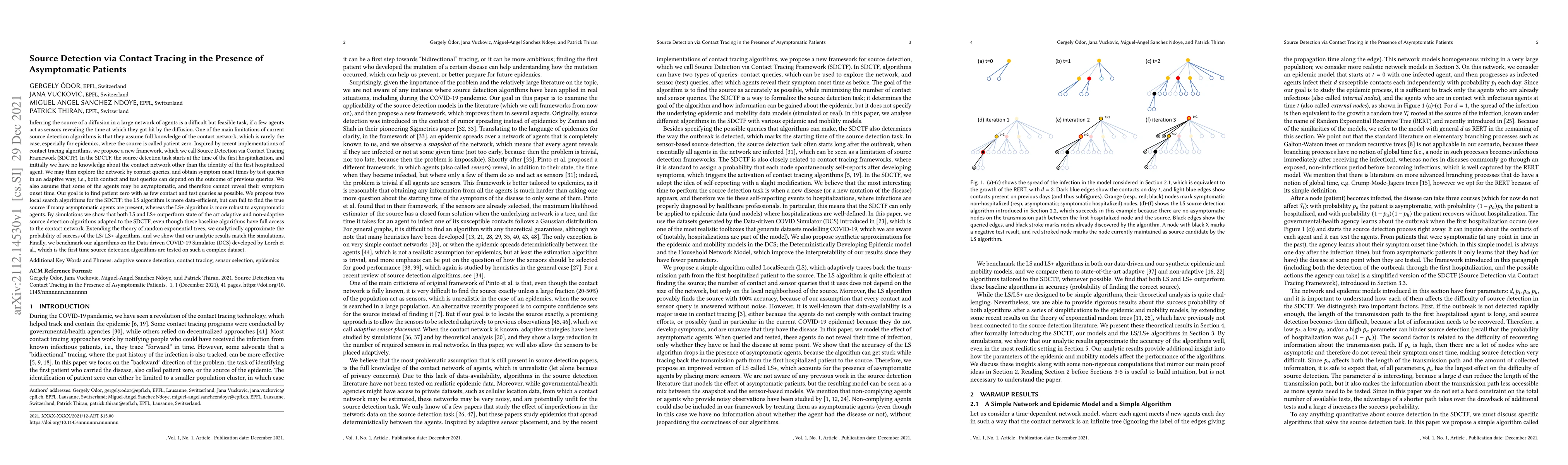Thumbnail for Source Detection via Contact Tracing in the Presence of Asymptomatic
  Patients