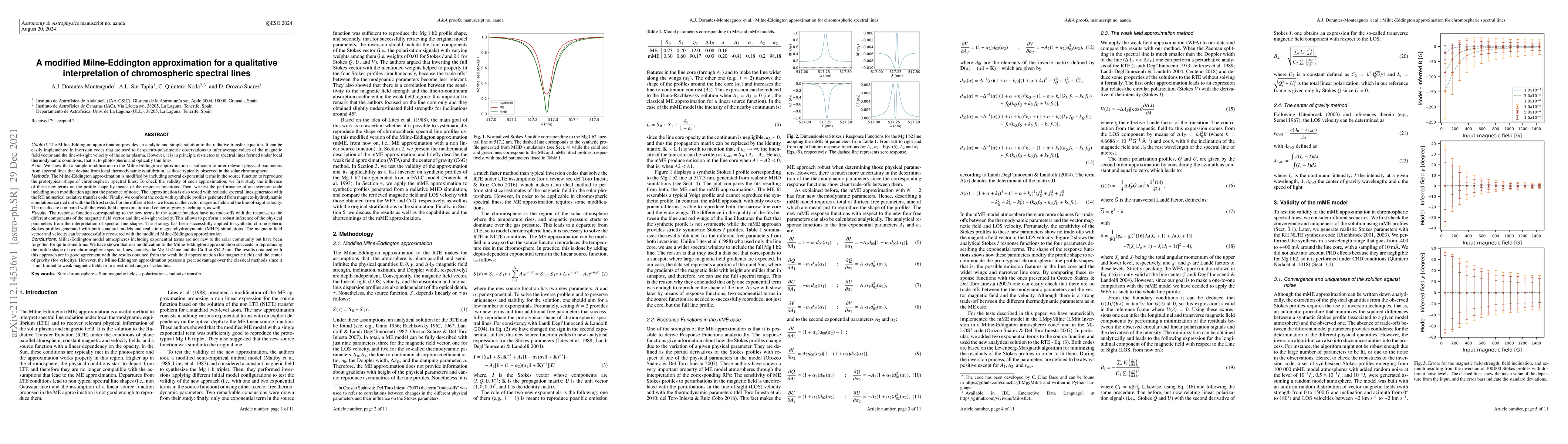 Thumbnail for A modified Milne-Eddington approximation for a qualitative
  interpretation of chromospheric spectral lines